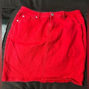 Torrid red denim skirt